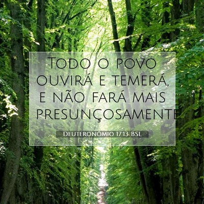 Picture 07 - Deuteronômio 17:13 BSL - Todo o povo ouvirá e temerá, e não fará mais - Bible Verse Picture