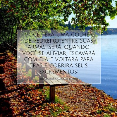 Picture 07 - Deuteronômio 23:13 BSL - Você terá uma colher de pedreiro entre suas - Bible Verse Picture