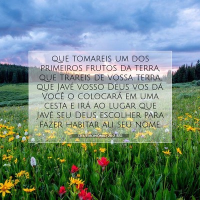 Picture 07 - Deuteronômio 26:2 BSL - que tomareis um dos primeiros frutos da terra, - Bible Verse Picture