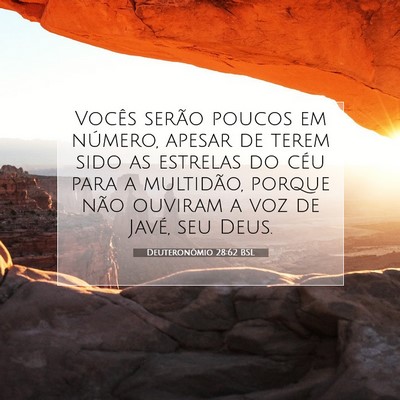 Picture 07 - Deuteronômio 28:62 BSL - Vocês serão poucos em número, apesar de terem - Bible Verse Picture