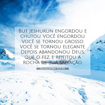 Picture 07 - Deuteronômio 32:15 BSL - But Jeshurun engordou e chutou. Você engordou. - Bible Verse Picture