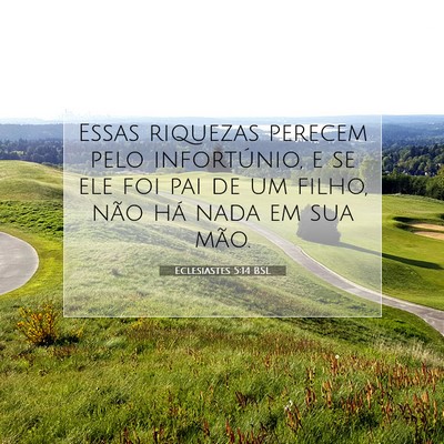 Picture 07 - Eclesiastes 5:14 BSL - Essas riquezas perecem pelo infortúnio, e se ele - Bible Verse Picture