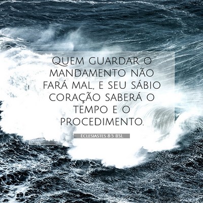 Picture 07 - Eclesiastes 8:5 BSL - Quem guardar o mandamento não fará mal, e seu - Bible Verse Picture