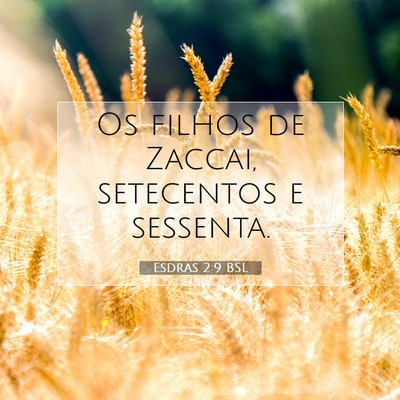 Picture 07 - Esdras 2:9 BSL - Os filhos de Zaccai, setecentos e - Bible Verse Picture