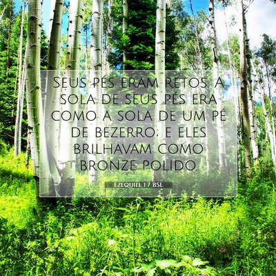 Picture 07 - Ezequiel 1:7 BSL - Seus pés eram retos. A sola de seus pés era - Bible Verse Picture