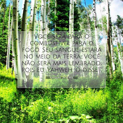 Picture 07 - Ezequiel 21:32 BSL - Você será para o combustível para o fogo. Seu - Bible Verse Picture