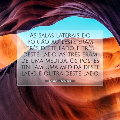 Picture 07 - Ezequiel 40:10 BSL - As salas laterais do portão ao leste eram três - Bible Verse Picture