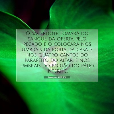 Picture 07 - Ezequiel 45:19 BSL - O sacerdote tomará do sangue da oferta pelo - Bible Verse Picture