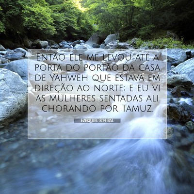 Picture 07 - Ezequiel 8:14 BSL - Então ele me levou até a porta do portão da - Bible Verse Picture