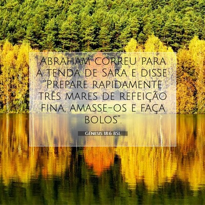 Picture 07 - Gênesis 18:6 BSL - Abraham correu para a tenda de Sara e disse: - Bible Verse Picture
