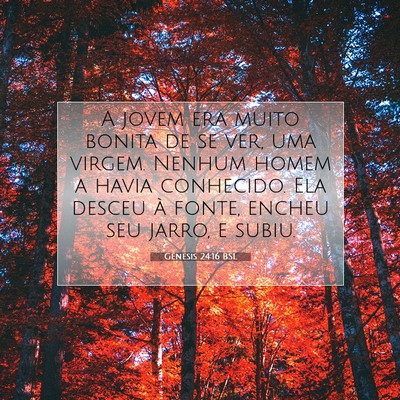 Picture 07 - Gênesis 24:16 BSL - A jovem era muito bonita de se ver, uma virgem. - Bible Verse Picture