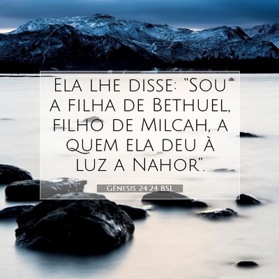 Picture 07 - Gênesis 24:24 BSL - Ela lhe disse: “Sou a filha de Bethuel, filho - Bible Verse Picture
