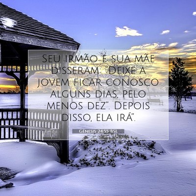 Picture 07 - Gênesis 24:55 BSL - Seu irmão e sua mãe disseram: “Deixe a jovem - Bible Verse Picture