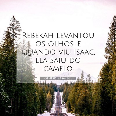 Picture 07 - Gênesis 24:64 BSL - Rebekah levantou os olhos, e quando viu Isaac, - Bible Verse Picture