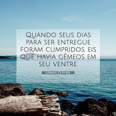 Picture 07 - Gênesis 25:24 BSL - Quando seus dias para ser entregue foram - Bible Verse Picture