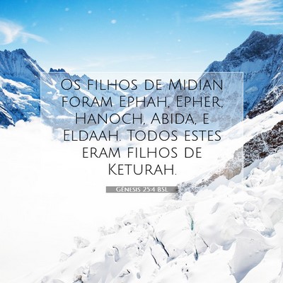 Picture 07 - Gênesis 25:4 BSL - Os filhos de Midian foram Ephah, Epher, Hanoch, - Bible Verse Picture