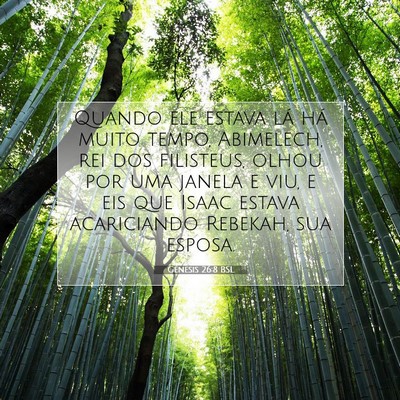 Picture 07 - Gênesis 26:8 BSL - Quando ele estava lá há muito tempo, Abimelech, - Bible Verse Picture