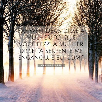 Picture 07 - Gênesis 3:13 BSL - Yahweh Deus disse à mulher: “O que você - Bible Verse Picture