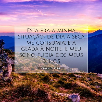 Picture 07 - Gênesis 31:40 BSL - Esta era a minha situação: de dia a seca me - Bible Verse Picture