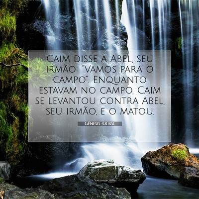 Picture 07 - Gênesis 4:8 BSL - Caim disse a Abel, seu irmão: “Vamos para o - Bible Verse Picture