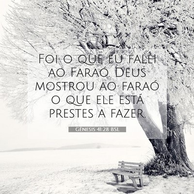 Picture 07 - Gênesis 41:28 BSL - Foi o que eu falei ao Faraó. Deus mostrou ao - Bible Verse Picture