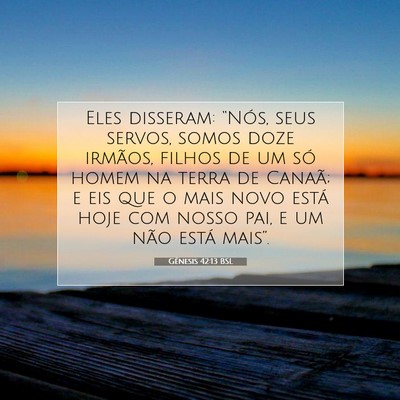 Picture 07 - Gênesis 42:13 BSL - Eles disseram: “Nós, seus servos, somos doze - Bible Verse Picture