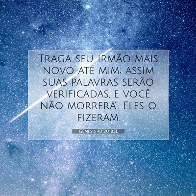 Picture 07 - Gênesis 42:20 BSL - Traga seu irmão mais novo até mim; assim suas - Bible Verse Picture