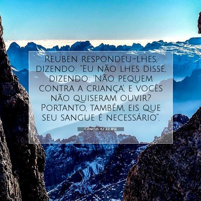 Picture 07 - Gênesis 42:22 BSL - Reuben respondeu-lhes, dizendo: “Eu não lhes - Bible Verse Picture