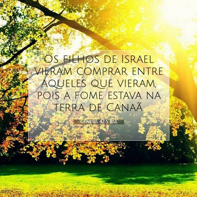 Picture 07 - Gênesis 42:5 BSL - Os filhos de Israel vieram comprar entre aqueles - Bible Verse Picture
