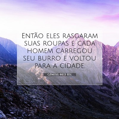 Picture 07 - Gênesis 44:13 BSL - Então eles rasgaram suas roupas e cada homem - Bible Verse Picture