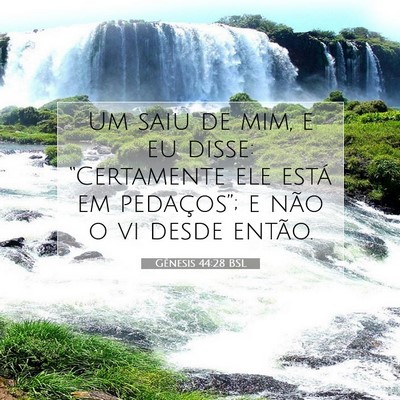 Picture 07 - Gênesis 44:28 BSL - Um saiu de mim, e eu disse: “Certamente ele - Bible Verse Picture
