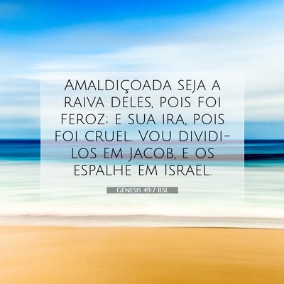 Picture 07 - Gênesis 49:7 BSL - Amaldiçoada seja a raiva deles, pois foi feroz; - Bible Verse Picture