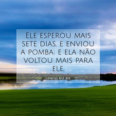 Picture 07 - Gênesis 8:12 BSL - Ele esperou mais sete dias, e enviou a pomba; e - Bible Verse Picture