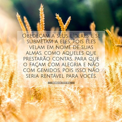 Picture 07 - Hebreus 13:17 BSL - Obedeçam a seus líderes e se submetam a eles, - Bible Verse Picture