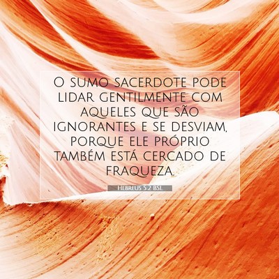 Picture 07 - Hebreus 5:2 BSL - O sumo sacerdote pode lidar gentilmente com - Bible Verse Picture