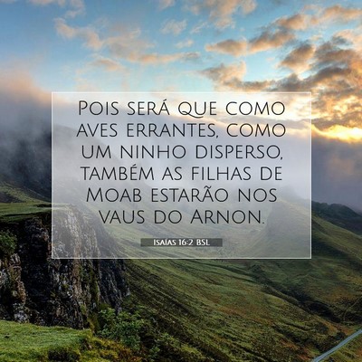 Picture 07 - Isaías 16:2 BSL - Pois será que como aves errantes, como um ninho - Bible Verse Picture
