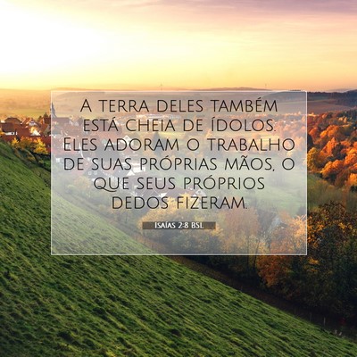 Picture 07 - Isaías 2:8 BSL - A terra deles também está cheia de ídolos. - Bible Verse Picture