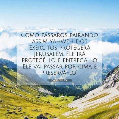 Picture 07 - Isaías 31:5 BSL - Como pássaros pairando, assim Yahweh dos - Bible Verse Picture