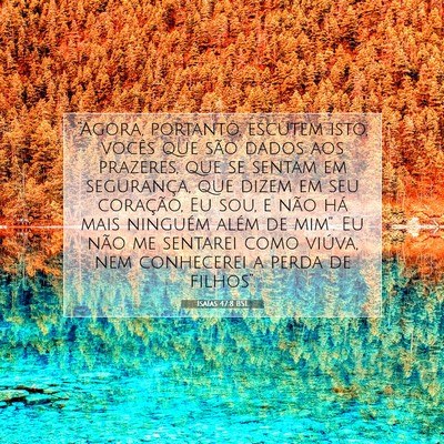 Picture 07 - Isaías 47:8 BSL - “Agora, portanto, escutem isto, vocês que são - Bible Verse Picture