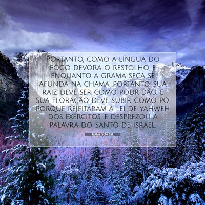 Picture 07 - Isaías 5:24 BSL - Portanto, como a língua do fogo devora o - Bible Verse Picture