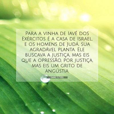 Picture 07 - Isaías 5:7 BSL - Para a vinha de Iavé dos Exércitos é a casa de - Bible Verse Picture