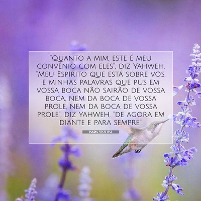 Picture 07 - Isaías 59:21 BSL - “Quanto a mim, este é meu convênio com - Bible Verse Picture