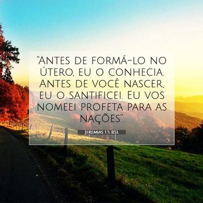 Picture 07 - Jeremias 1:5 BSL - “Antes de formá-lo no útero, eu o conhecia. - Bible Verse Picture
