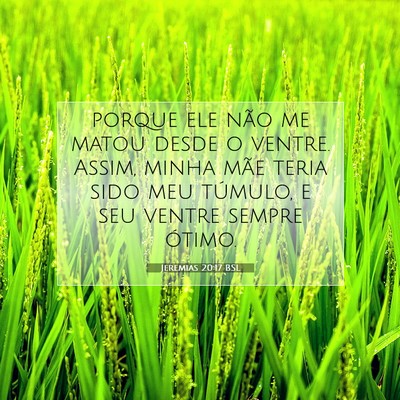 Picture 07 - Jeremias 20:17 BSL - porque ele não me matou desde o ventre. Assim, - Bible Verse Picture