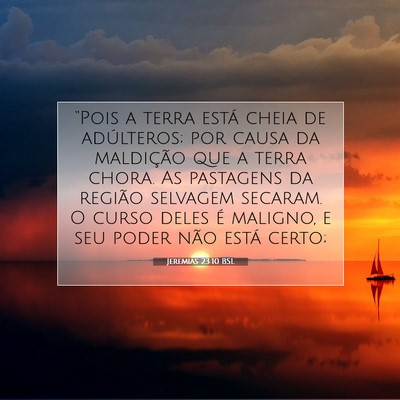 Picture 07 - Jeremias 23:10 BSL - “Pois a terra está cheia de adúlteros; por - Bible Verse Picture