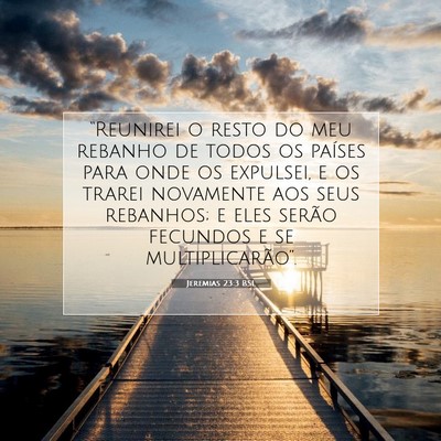 Picture 07 - Jeremias 23:3 BSL - “Reunirei o resto do meu rebanho de todos os - Bible Verse Picture