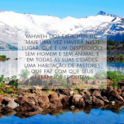 Picture 07 - Jeremias 33:12 BSL - Yahweh dos Exércitos diz: “Mais uma vez - Bible Verse Picture