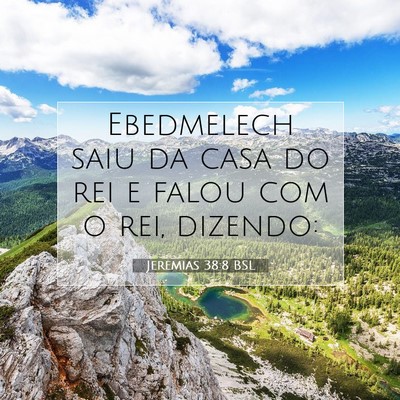 Picture 07 - Jeremias 38:8 BSL - Ebedmelech saiu da casa do rei e falou com o rei, - Bible Verse Picture