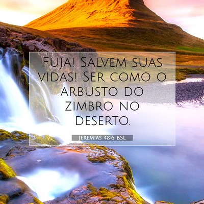 Picture 07 - Jeremias 48:6 BSL - Fuja! Salvem suas vidas! Ser como o arbusto do - Bible Verse Picture