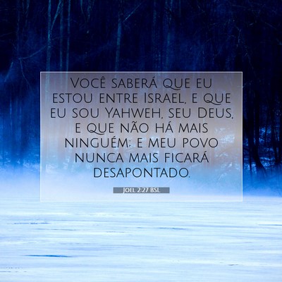 Picture 07 - Joel 2:27 BSL - Você saberá que eu estou entre Israel, e que eu - Bible Verse Picture